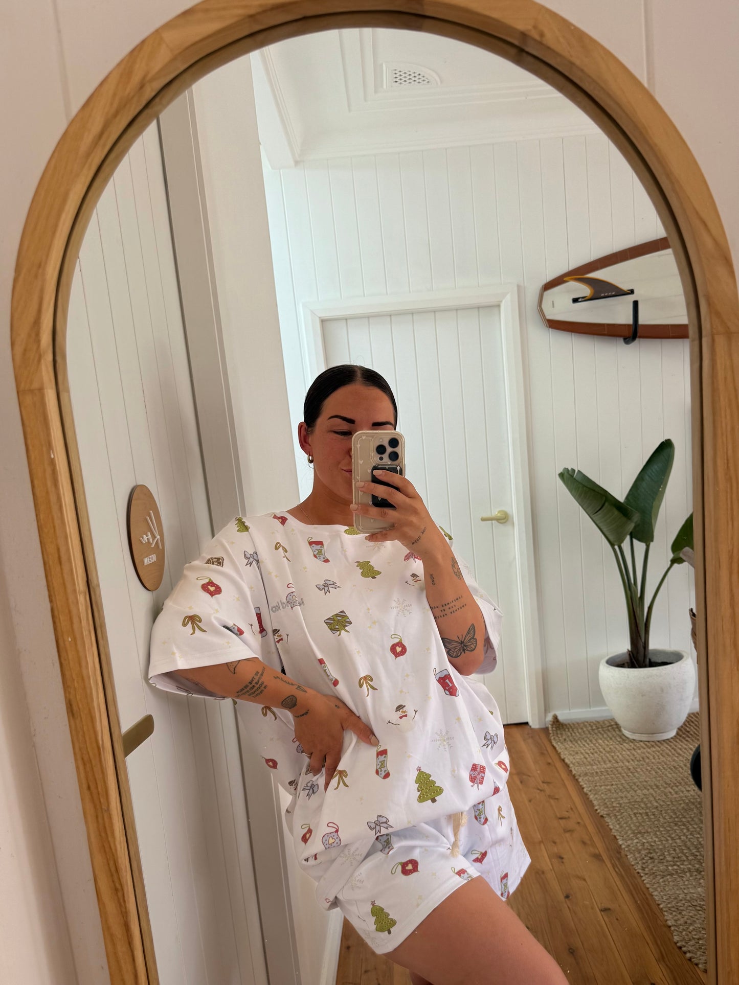 Unisex oversized tee - christmas pyjama set