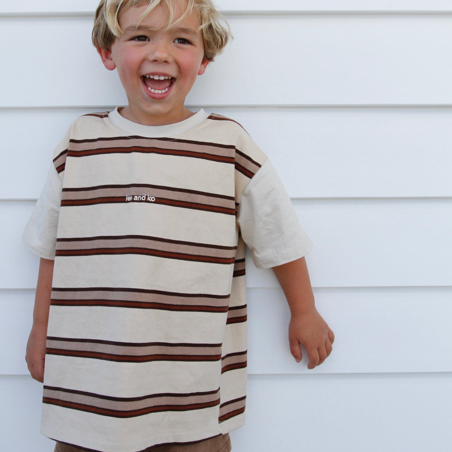 Stripe tee | Brown