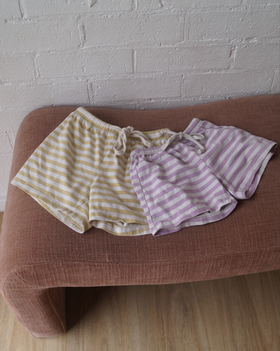 Cotton Stripe Shorts | Lilac