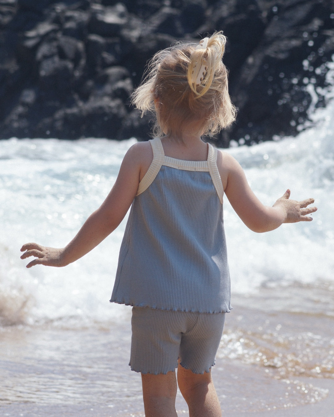 Ribbed Singlet - Blue