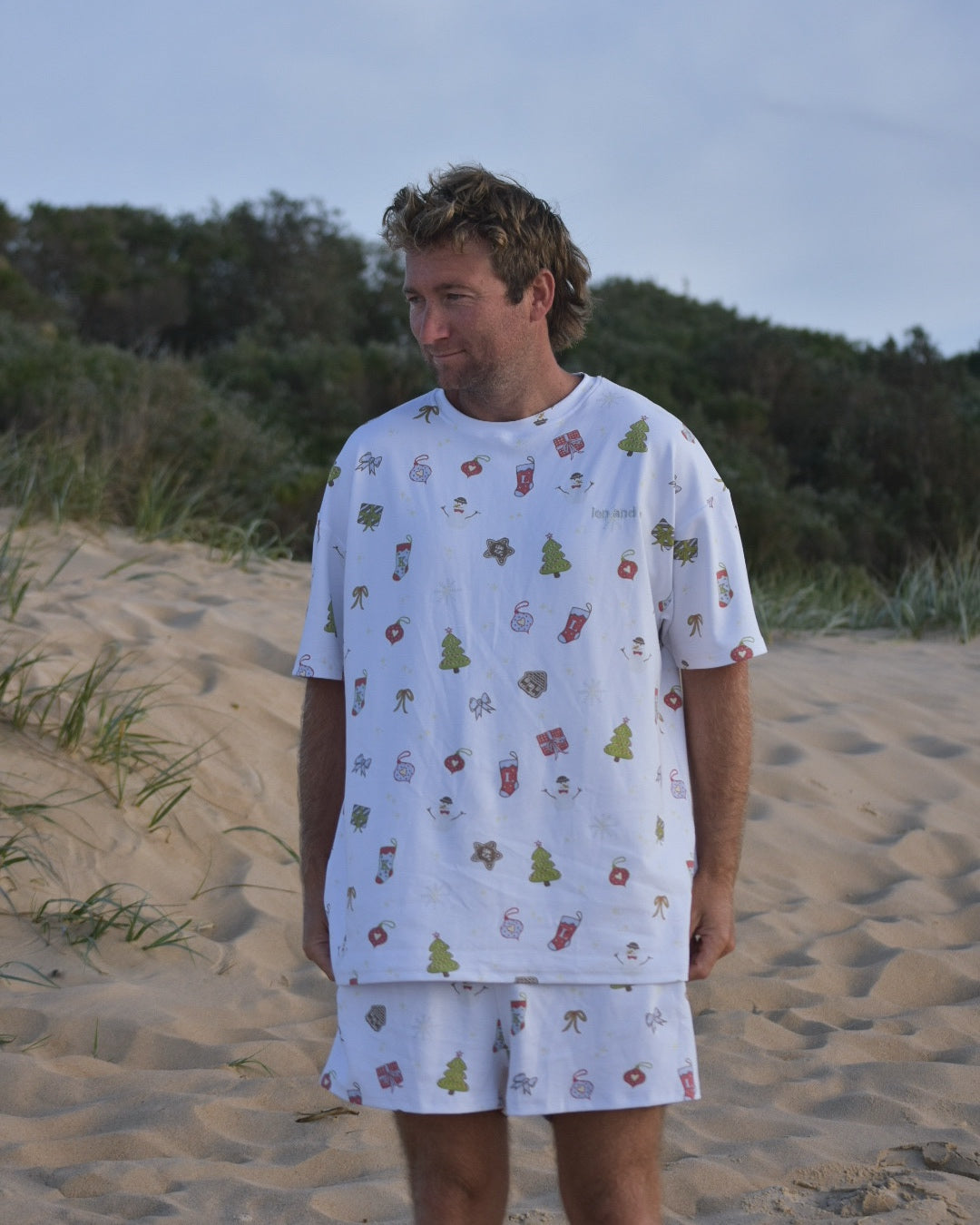 Unisex oversized tee - christmas pyjama set