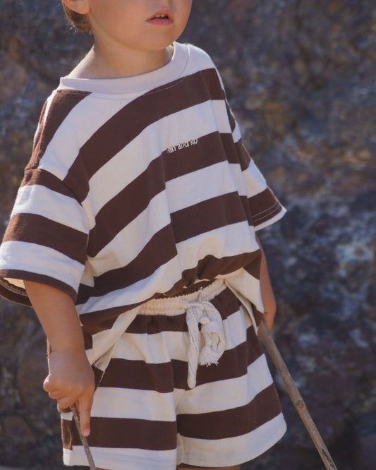 Stripe Shorts | Brown