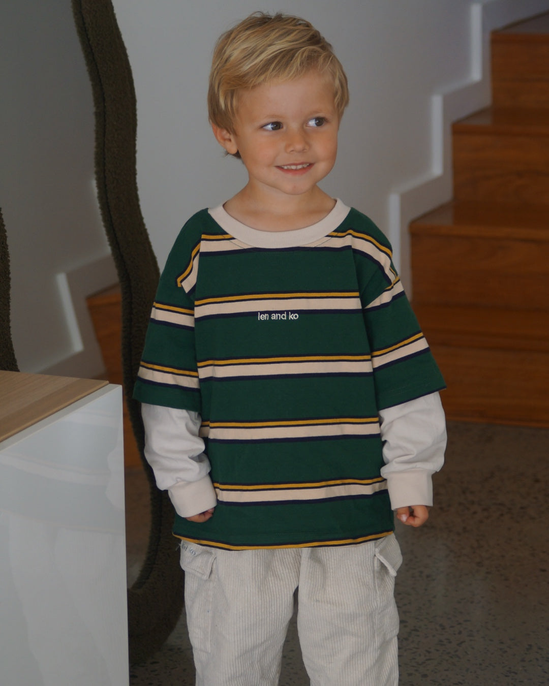 Old School Long Sleeve | Green Stripe
