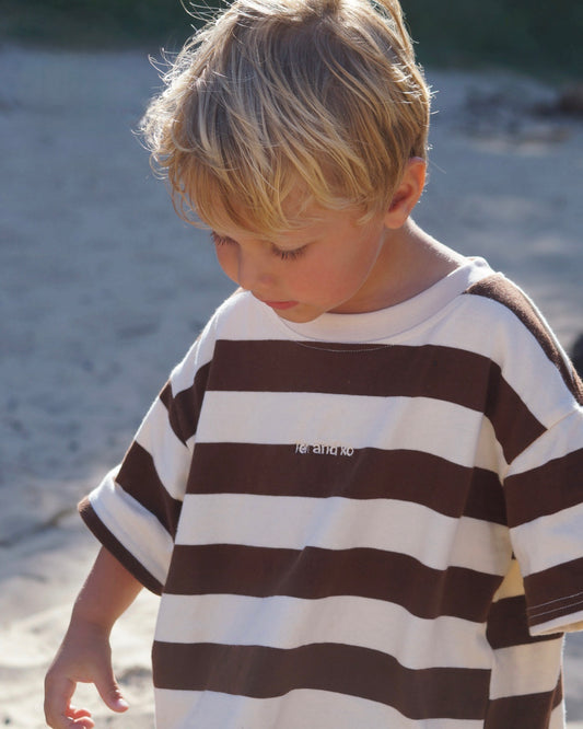 Stripe Tee | Brown