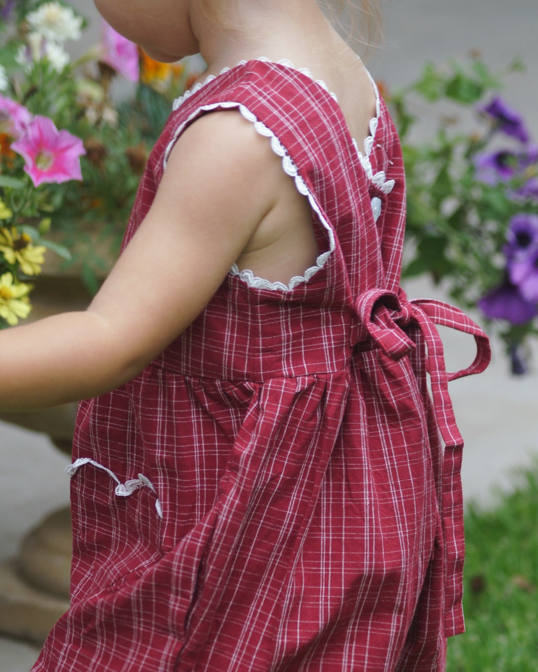 Girls Gingham Romper | Cherry
