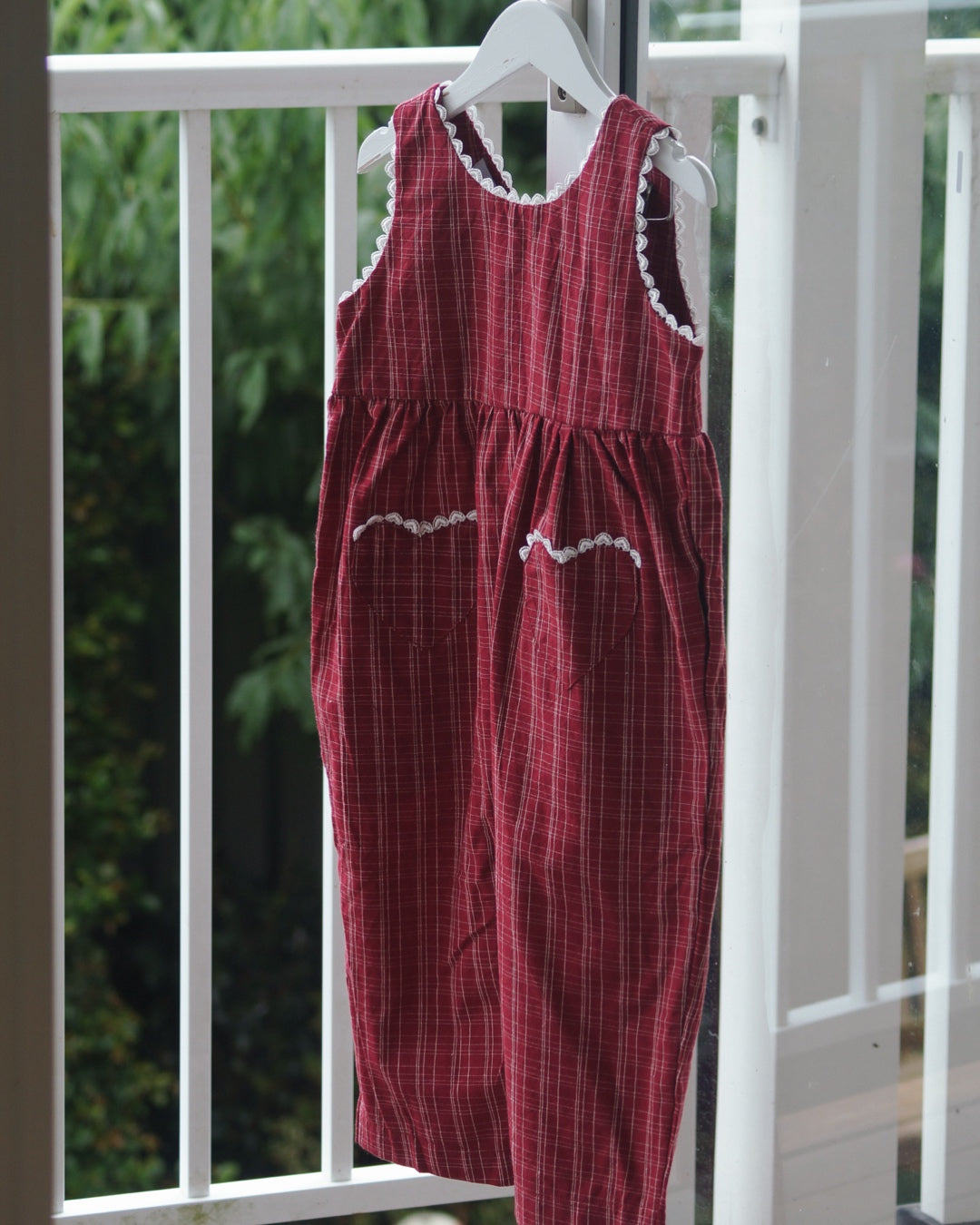 Girls Gingham Romper | Cherry