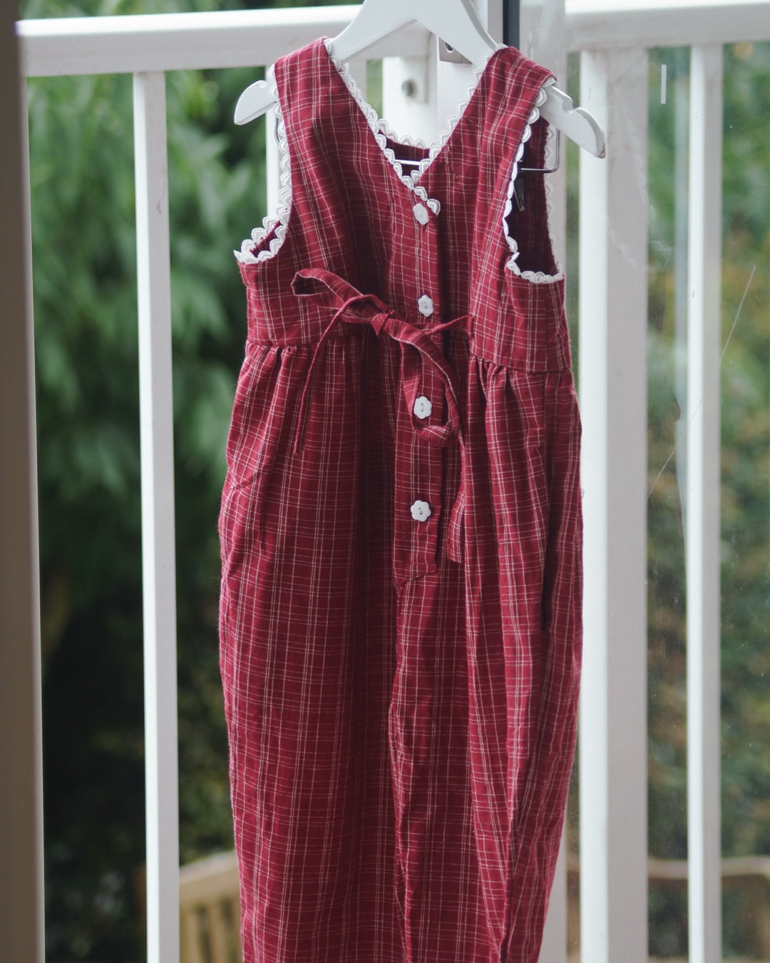 Girls Gingham Romper | Cherry