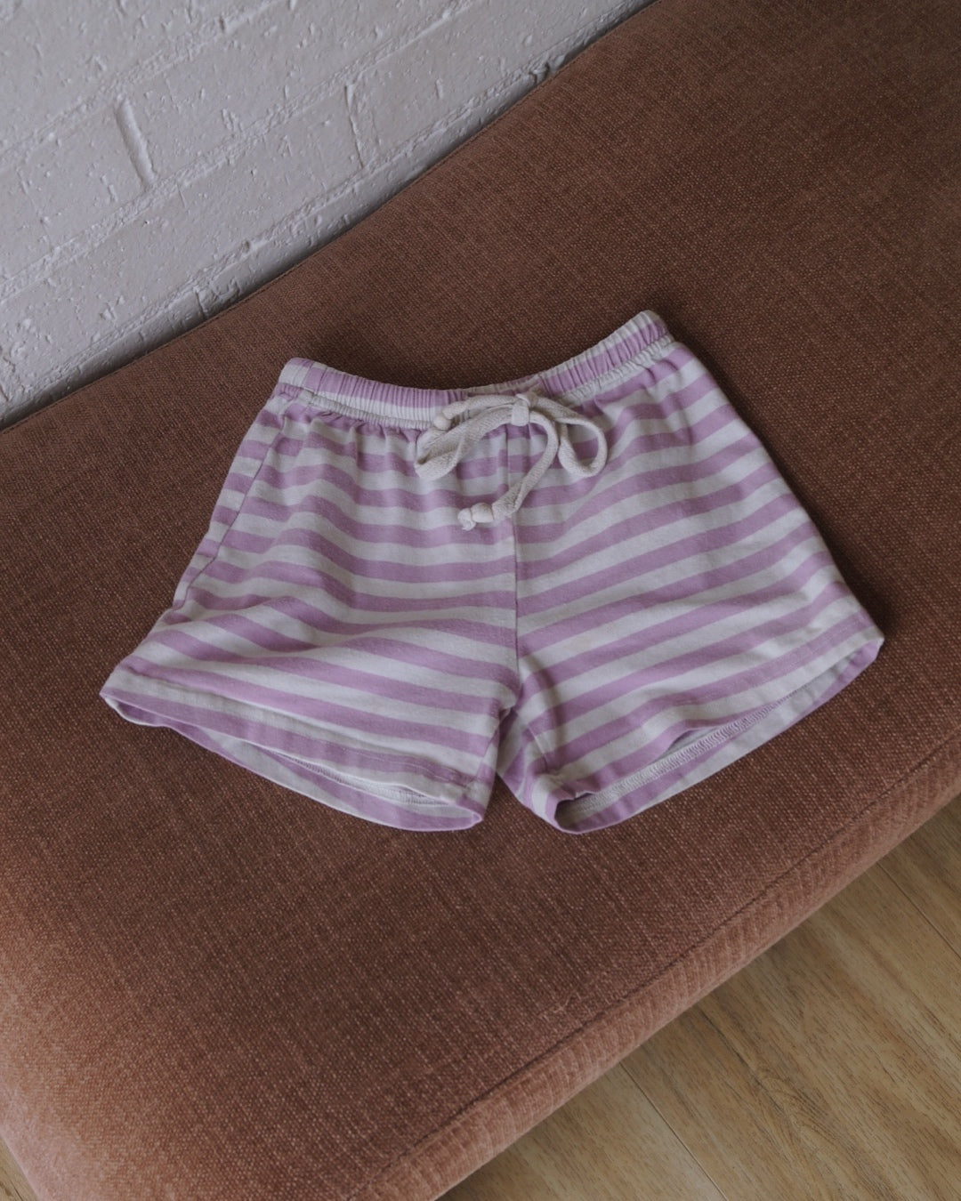 Cotton Stripe Shorts | Lilac