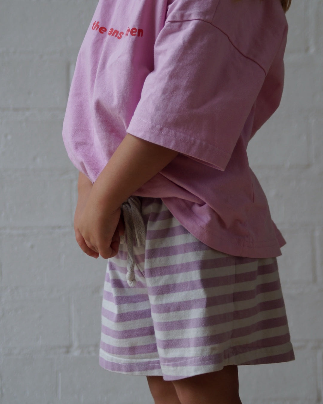 Cotton Stripe Shorts | Lilac