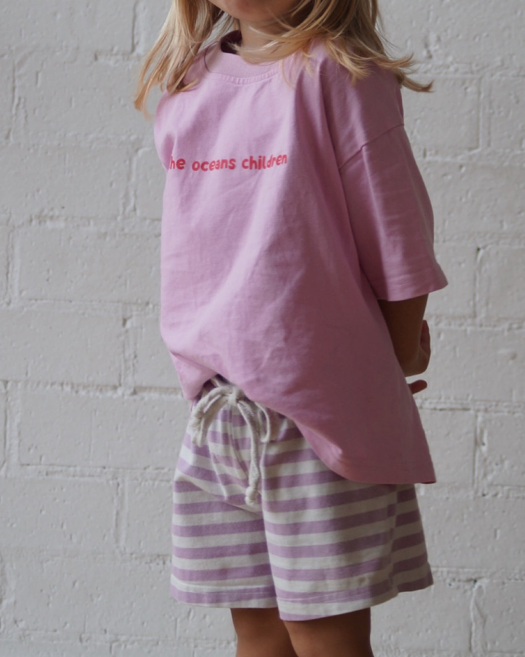 Cotton Stripe Shorts | Lilac