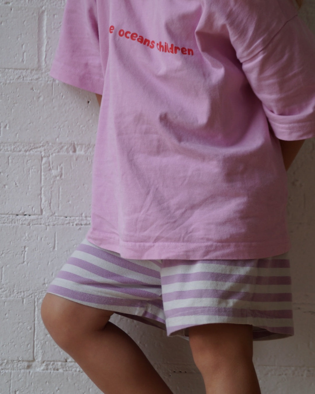 Cotton Stripe Shorts | Lilac