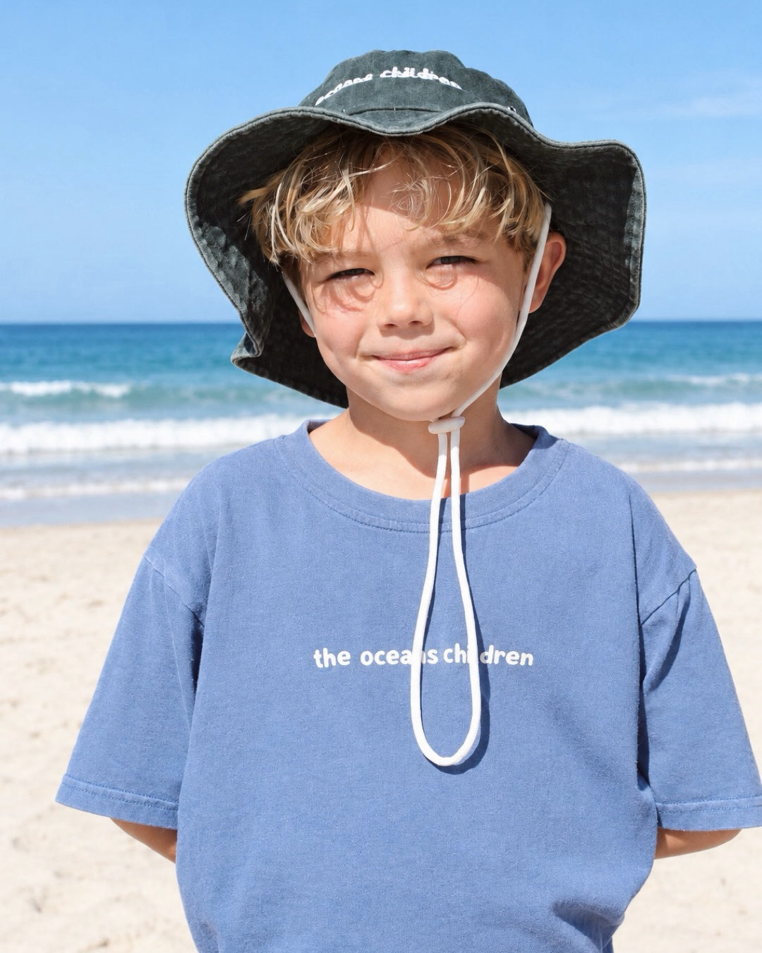 Oceans Children Bucket Hat | Forest Green