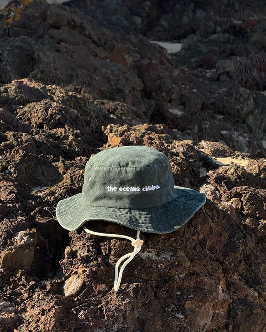 Oceans Children Bucket Hat | Forest Green