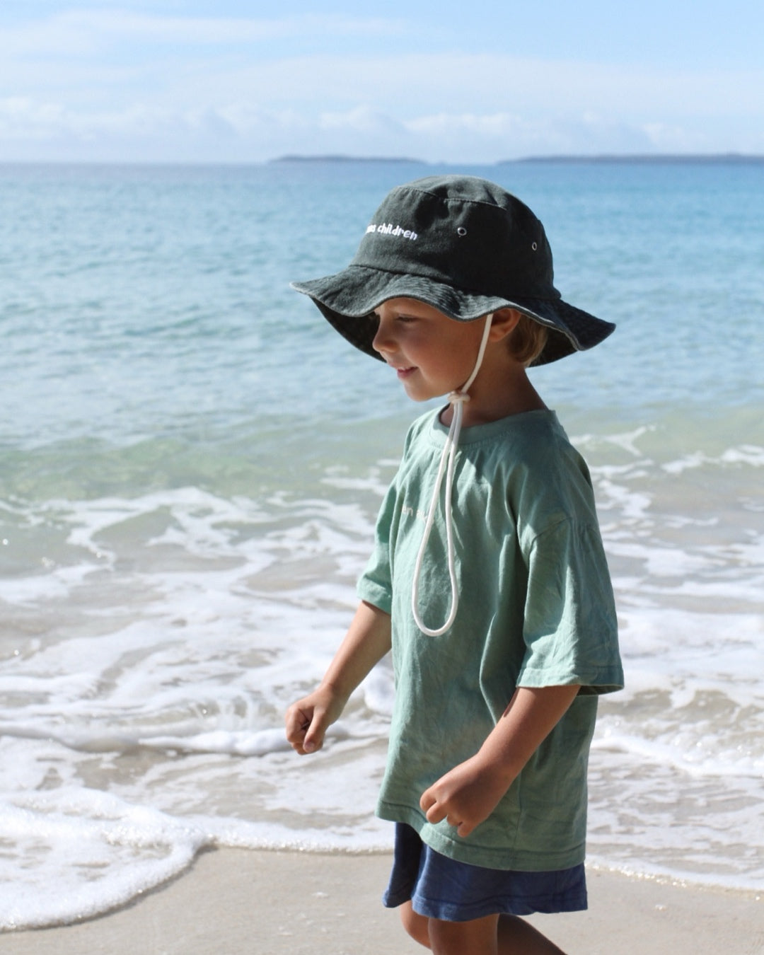 Oceans Children Bucket Hat | Forest Green