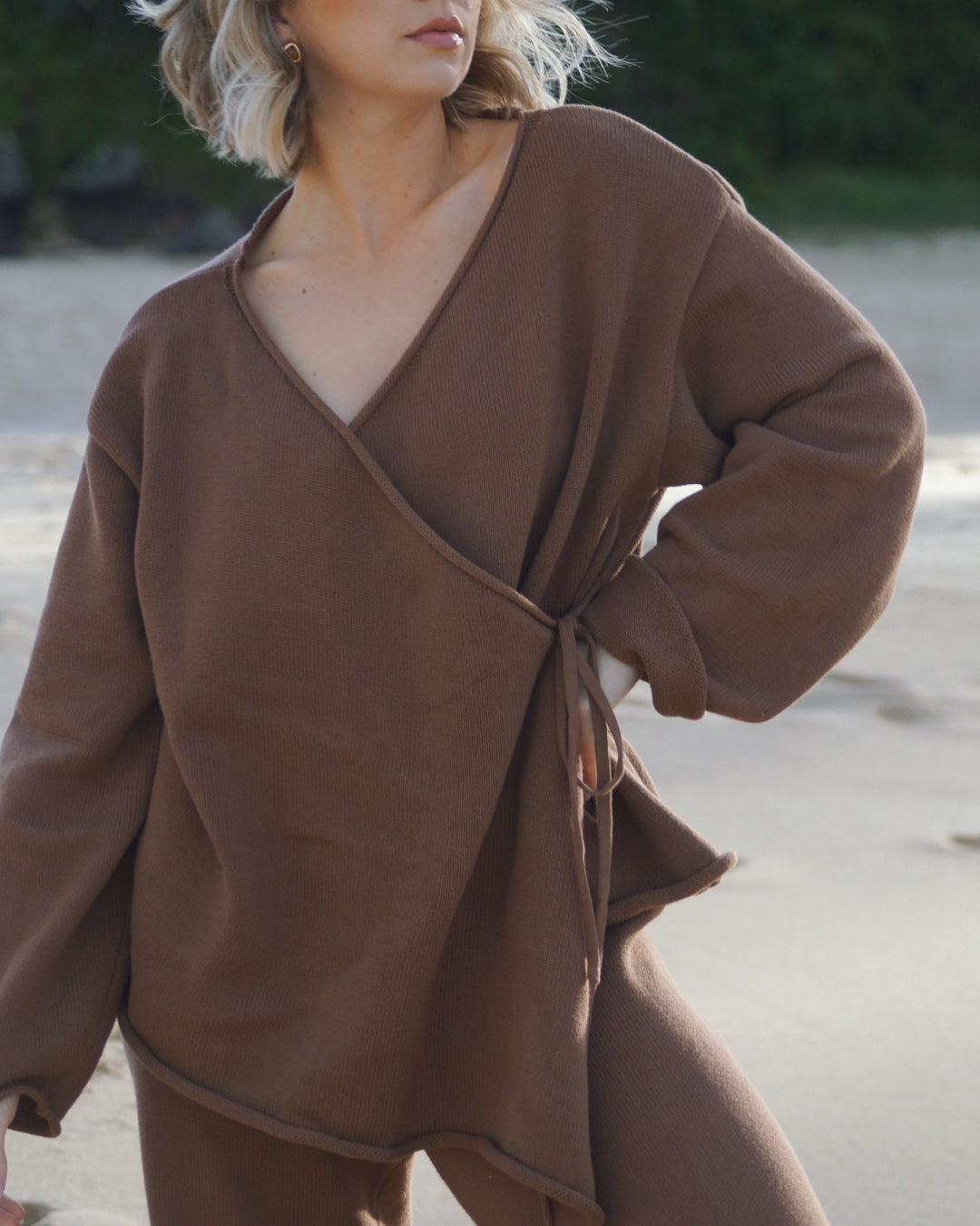 Solène Knit Wrap Top