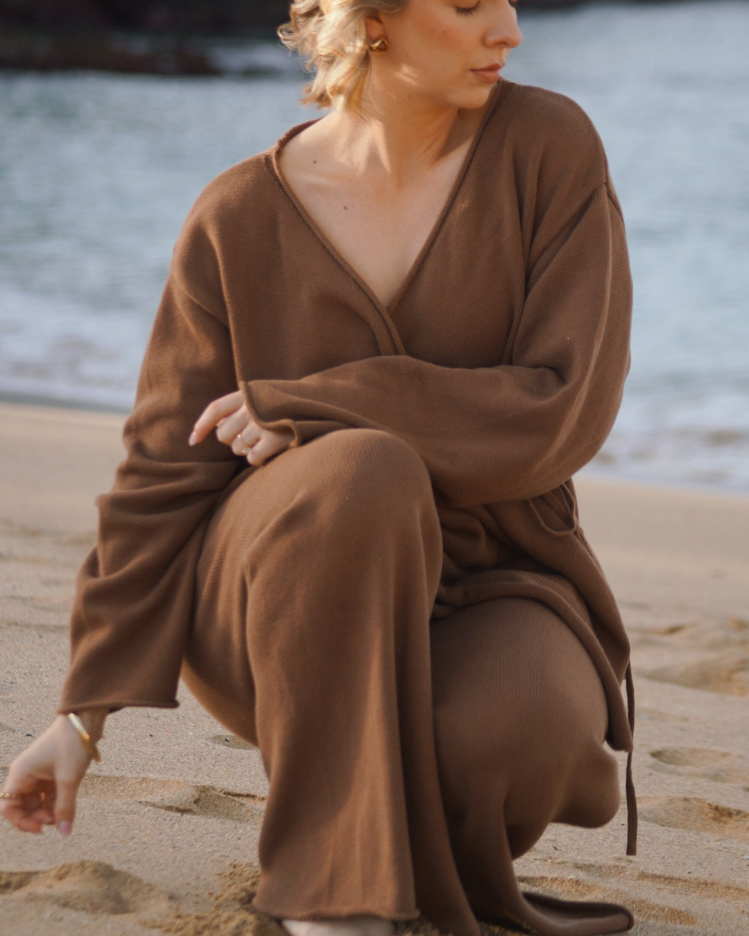 Solène Knit Wrap Top