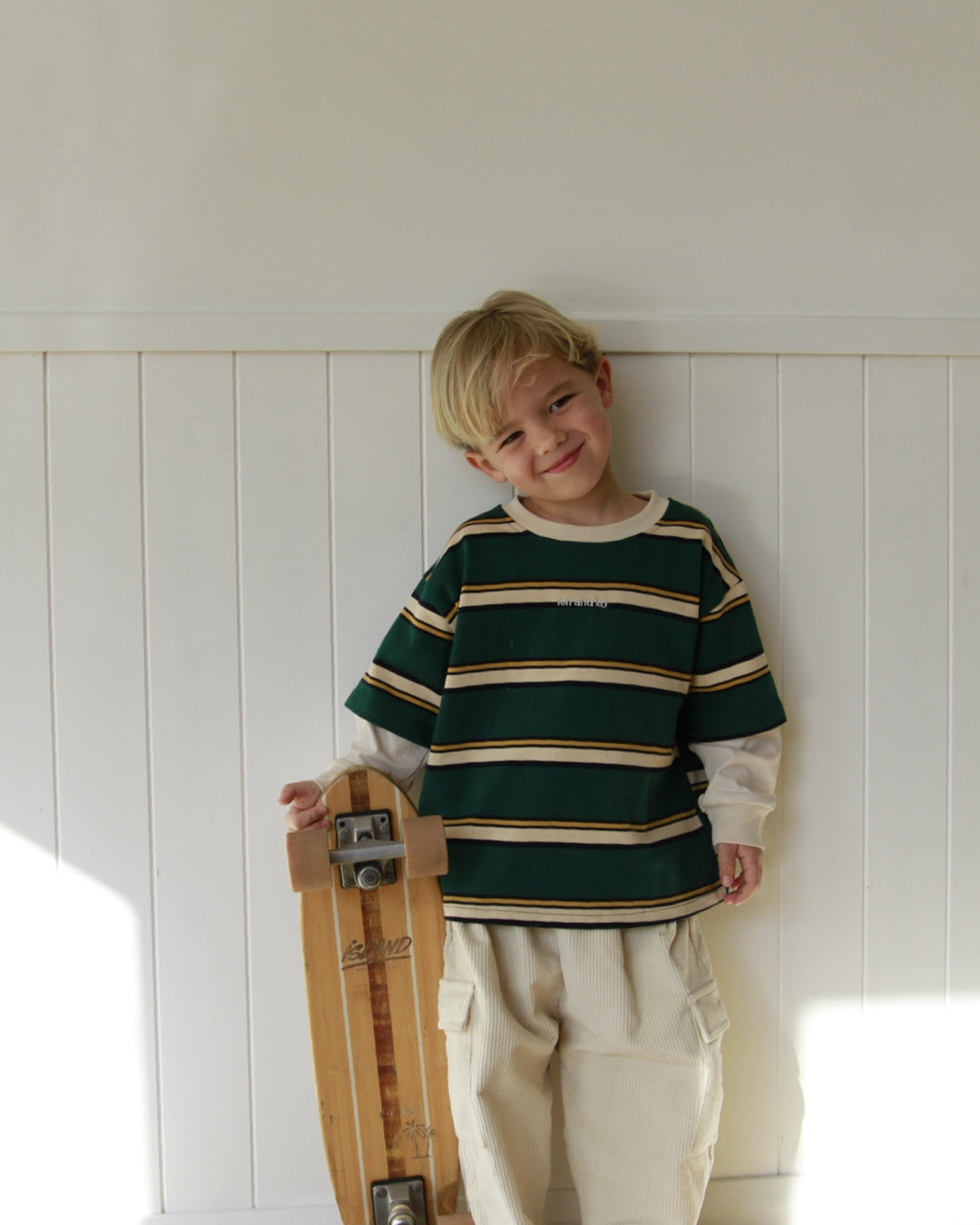 Old School Long Sleeve | Green Stripe