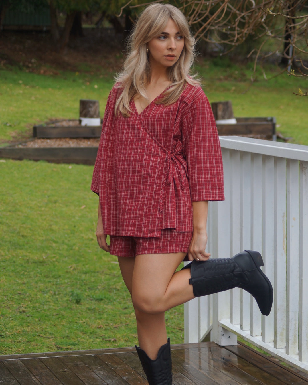Women's Gingham Set | Cherry