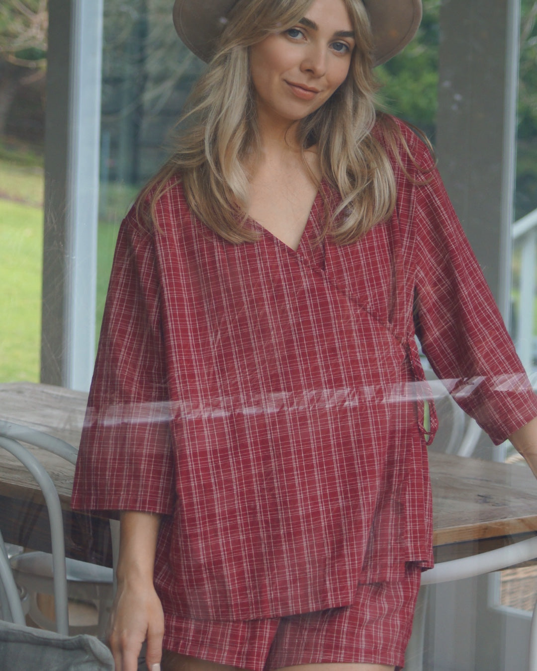 Women's Gingham Set | Cherry